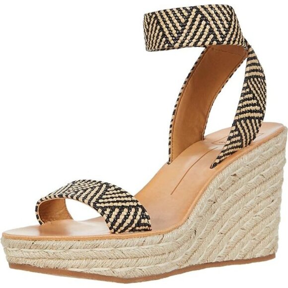Dolce Vita Pia Espadrille Jute Wrapped Wedge Sandals Size 8 Natural Multi Color - Picture 1 of 9